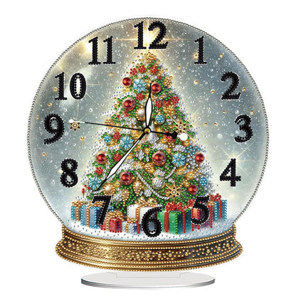 Sulunmo DIY Diamond Art Painting Kit Desk Tabletop Clock Craft Diamond Drill Art Kit for Home Decor Decoration, Creative Gift(Hooks-Christmas-Crystal-Ball-26)