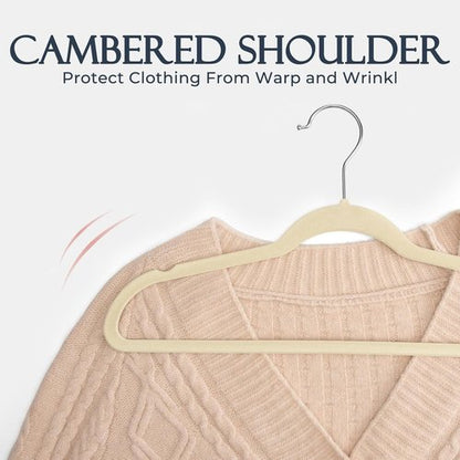 HOUSE DAY Velvet Hangers - 60 Pack Non-Slip Heavy Duty Felt Hangers for Coats | Premium Slim Design with 360° Rotating Hook