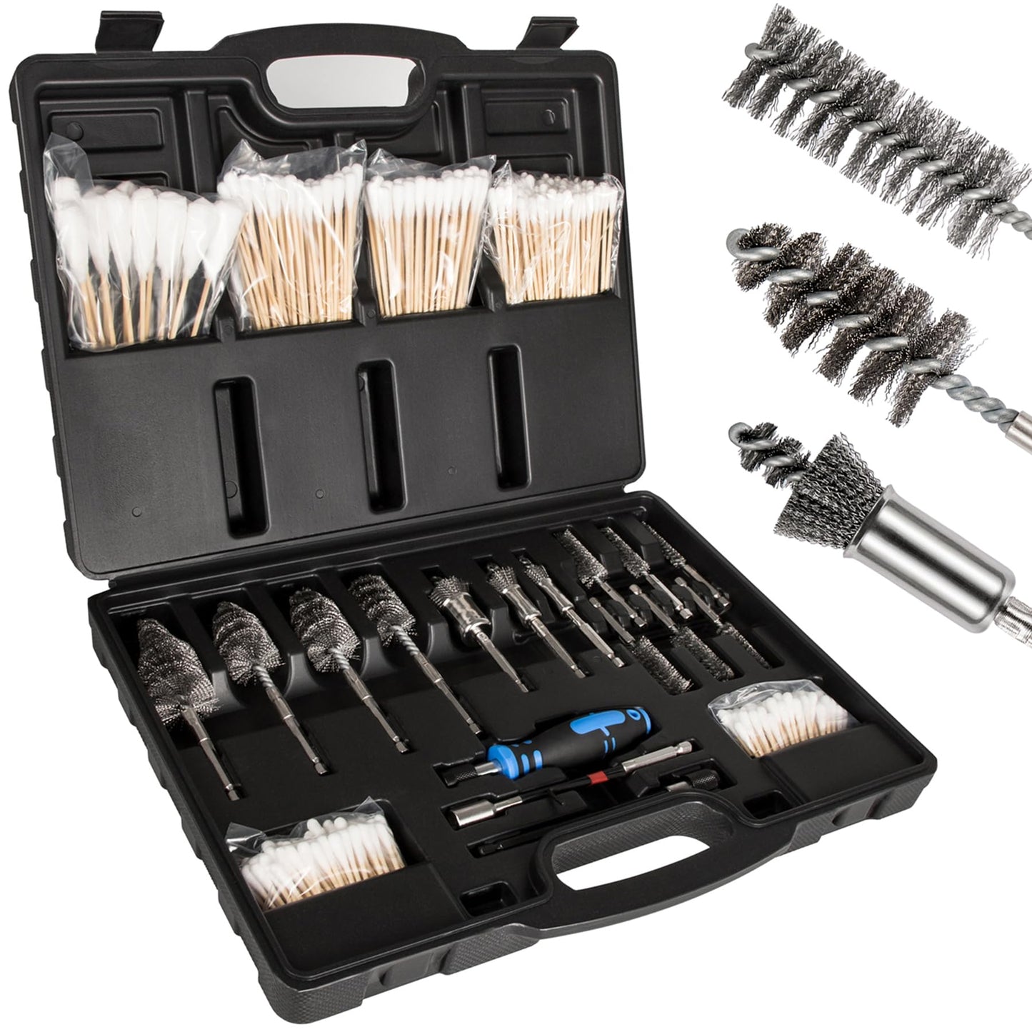 BELIFLY Professional Diesel Injector Seat Brush Cleaning Kit 8090S on Cylinder Heads Stainless Steel