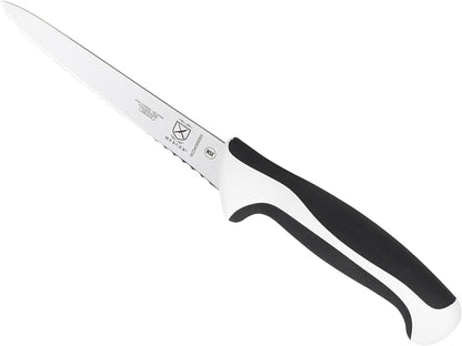 Mercer Culinary M23406WBH Millennia Utility Knife, 6-Inch Wavy Edge, White Handle