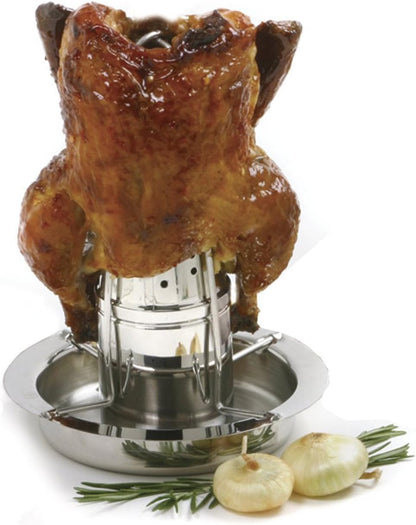 Norpro 265 Stainless Steel Vertical Roaster with Infuser, 8.5 inches, Silver