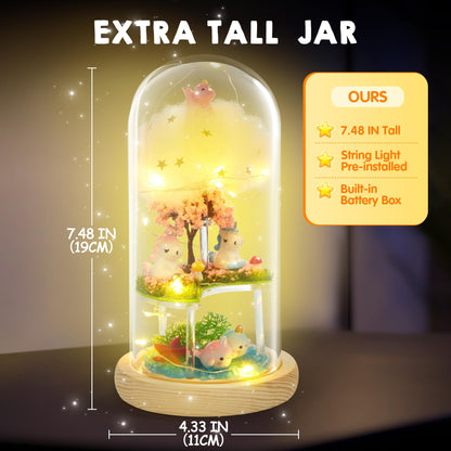 Make Your Own Unicorn Night Light - Birthday Crafts Gifts for Girls Kids, Unicorns Terrarium Kit for Kids, 3-in-1 Unicorn Toys Presents, Arts and Crafts for Girl Aged 6 7 8-12