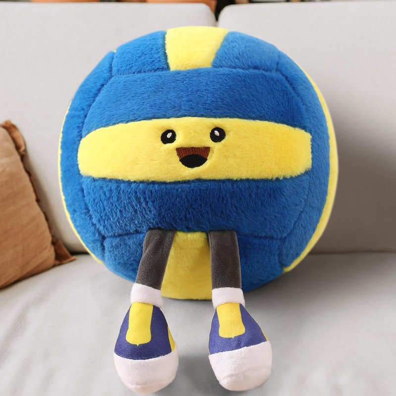 Stepxi Volleyball Plush - Soft Funny Volleyball Stuff Animal Plush Toy, Cute Birthday Plush Toy Gifts for Boys Girls and Sports Enthusiast Room Decor Pillow