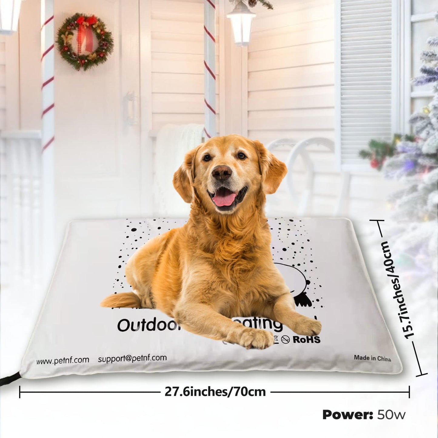 PETNF Outdoor Pet Heating Pads for Dog,Soft Electric Blanket Auto Temperature Control,Heated Mat for Dog House,Whelping Supply for Pregnant New Born Stray Feral Cat Puppy,Safe