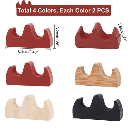 PH PandaHall 8pcs Painting Brush Rest Stand 4 Color Calligraphy Brush Holder Fire Shaped Wooden Writing Brush Rack Flat Weightpaper for Chinese New Year Writing Brushes Calligraphy Practice
