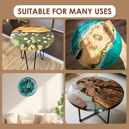 Vehipa Extra Large Resin Table Mold,14 Inch Round Resin Mold for River Table, DIY Resin Art, Coasters, Cutting Board, Desk Decor, Reusable Silicone Mold