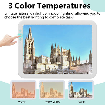 HIUKCOLED Wireless Battery Powered A3 Light Pad, 3 Colors Stepless Dimmable and 6 Levels Brightness Light Board, Rechargeable LED Light Tracing Box for Diamond Painting,Cricut Weeding Vinyl Tools