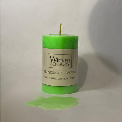 Premium UV Wax Play Candle - Unscented Body Safe Wax Blend for Sensory Play, Comfortable Heat Sensation - Perfect for Couples & Beginners (UV Green)