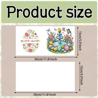 BAYUNOE 12Pcs Easter Greeting Card DIY Diamond Art Painting Greeting Cards Special Shaped Diamond Blessing Folding Card Kit Arts Crafts for Holiday Festival-01