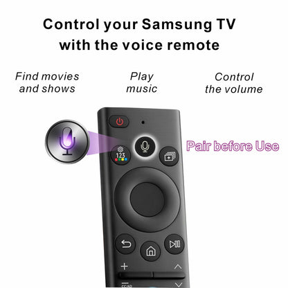 B Braince Smart Remote Compatible with Samsung Smart TV Remote Replacement 2025-2019, Voice Control remoto Samsung Smart tv, Mic, Bluetooth, Universal, Tizen OS, No Solar. 2-Year Warranty.