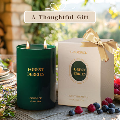 Goodpick Forest Berries Candles, Scented Candles for Home, 22oz Soy Wax, Long Burning 120hrs, Juicy Fruity Living Room Gift