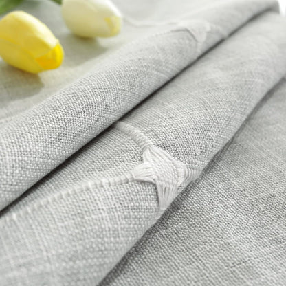 24 Inch Round Small Tablecloth Cotton Linen Grey Lattice Dust-Proof Washable Doily Boho Farmhouse Decorator Table Cover