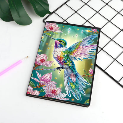 JISHSHAY Diamond Art Notebook Journal Diamond Painting Note Book Gem Art Sketchbook Gem Painting Blank Notebook Mosaic Kits for Adults Diary with Special Shape Drills 14.5×21cm/5.7×8.26in Hummingbird