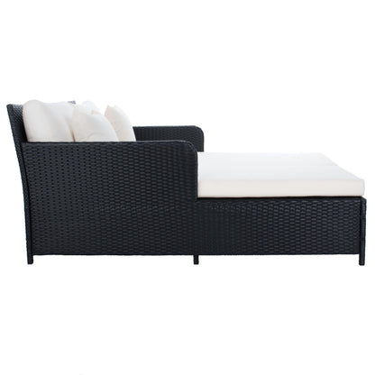 Safavieh PAT7500A Outdoor Collection Cadeo Black and White Cushion Daybed