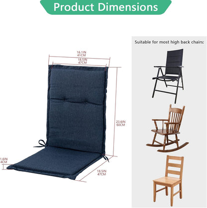 18" 42" 1.5", Set 2, Helios&Hestia Indoor High Back Rocking Chair Cushions with Back Elastic and Ties, Outdoor Dining