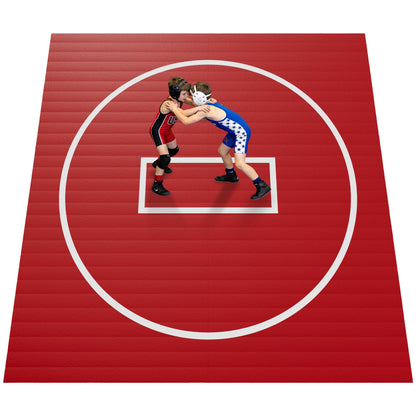 HFPFTS Wrestling Mat for Home, 8’x 8’x 1.25” Wrestling Mat, Safe Wrestling & Play Mat for Kids and Family, Jiu Jitsu, BJJ, MMA, Wrestling Mats, Martial Arts, Tumbling, Easy Clean, Gym Mat, Red