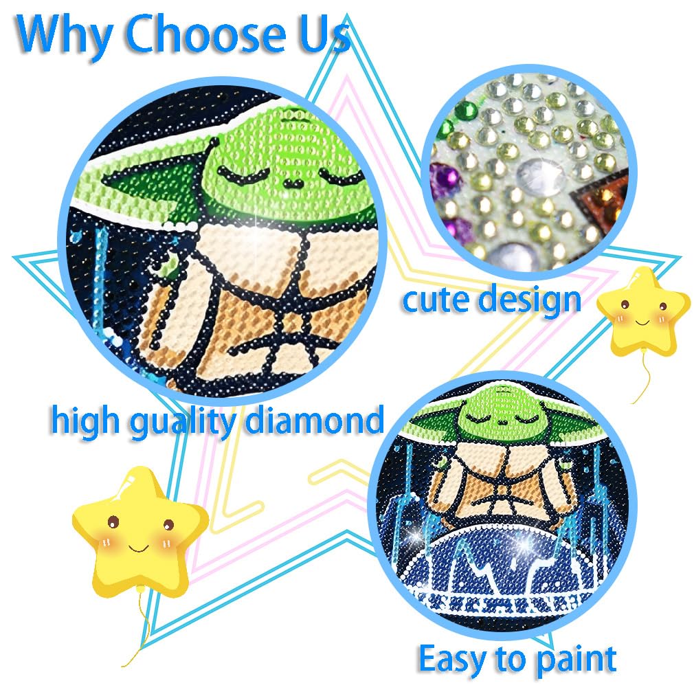 Diamond Art Kits for Kids,Diamond Painting for Kids' Mosaic Kits Ages 8-12 and 5D Diamond Art Gem by Number Kits Arts, Full Drill Painting Crystal Art Kits for Home Wall Decor 4 Pieces 6" X 6"