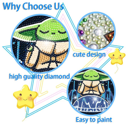 Diamond Art Kits for Kids,Diamond Painting for Kids' Mosaic Kits Ages 8-12 and 5D Diamond Art Gem by Number Kits Arts, Full Drill Painting Crystal Art Kits for Home Wall Decor 4 Pieces 6" X 6"