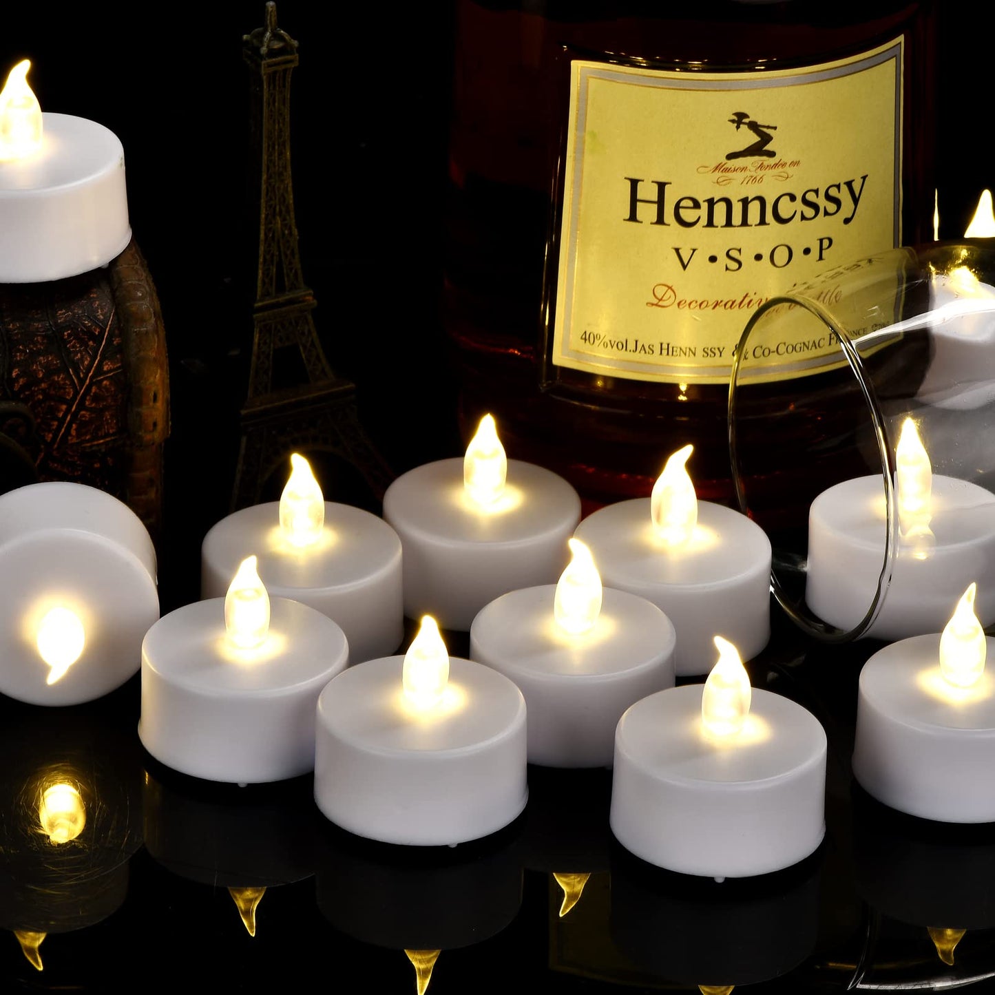 Paichi Flameless Tea Lights Candles, LED Battery Operated Electric Votive Fake Candles Realistic Flickering and 200+ Hours Long Lasting Bright for Celebrations Festivals (100 Pack, White)