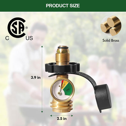 Propane Tank Adapter by [Brand Name] - 100 lb Gauge for Universal POL to QCC1 Conversion - Solid Brass