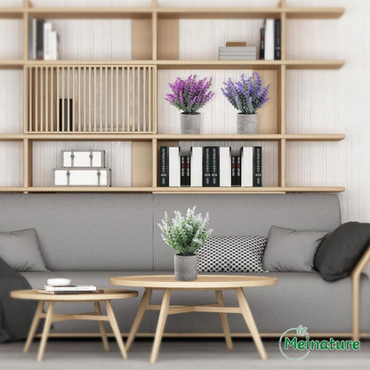 Indoor3-Pack Plant Stand Lifelike Artificial Lavender Artificial Plants Indoor, Nordic Lavender Table