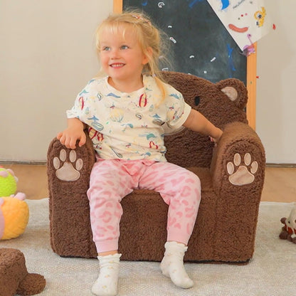 1-6, ALIMORDEN Animal Kids Chair,Sherpa Soft Kids Chair with Washable Cover, Comfy Kids Armchair for Toddlers Ages