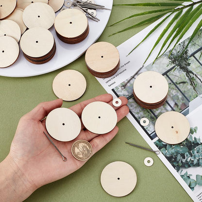 AHANDMAKER 30set 45mm Wooden Doll Joints, 3 Bags Rotatable Joints Connectors Accessories, Connectors Cotter Pin Joint for Stuffed Animals Teddy Bear Doll DIY Crafts