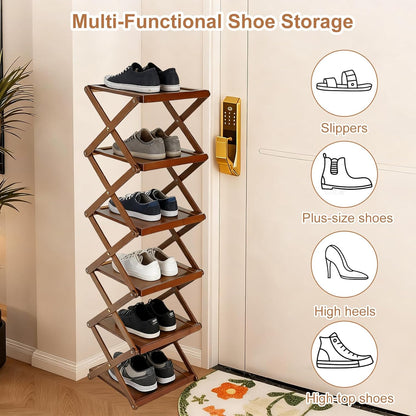 Closet Closet, (2 Simcat Shoe Rack for Bamboo Shoe Storage Freestanding Shoe Storage Shelf for Entryway, Front Door