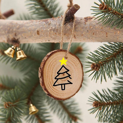 BIBRADAA Wood Slice Ornaments 54 Pcs 2.4-2.8 Inches,Unfinished Natural Wood Cookies,Predrilled with Hole Wood Slices for Crafts,Christmas Ornaments Wedding Decorations etc. ﻿