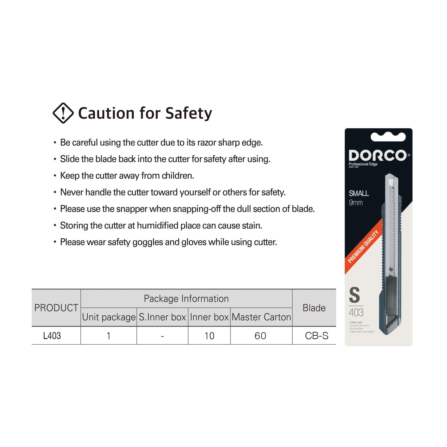 DORCO Cutter - Professional Craft & Design Tool for Artists and Designers - Ergonomic with Professional Blades, Office Knife Tool, Utility Knife, Snap off blades (S403with 11 Blades)
