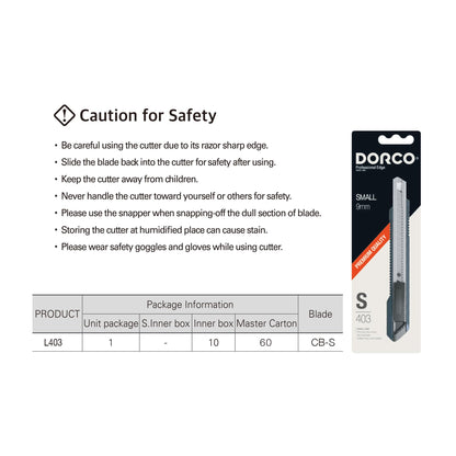 DORCO Cutter - Professional Craft & Design Tool for Artists and Designers - Ergonomic with Professional Blades, Office Knife Tool, Utility Knife, Snap off blades (S403with 11 Blades)