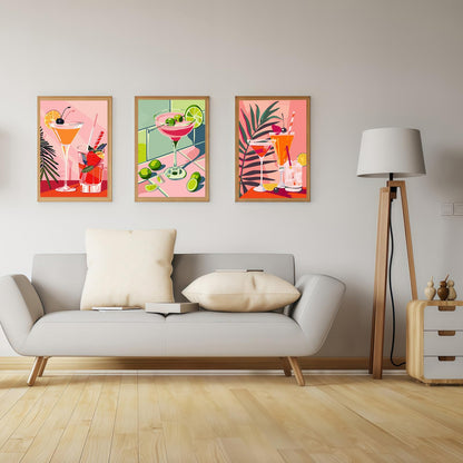 Mosaflare 6 Pack Painting by Numbers Kit for Beginner, Cocktail Adult Paint by Number Kits on Canvas, DIY Acrylic Oil Easy Paint by Number for Home Wall Decor 8X12 inch (Without Frame)