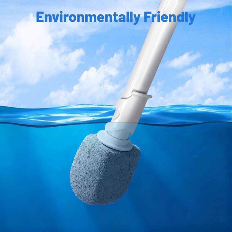 ENWARUTU Upgrade Pumice Stone Toilet Bowl Cleaner,Bathroom Cleaner Brush Toilet Wand Refills with 30CM Long Handle for Remove Hard Water Stains with 1 Wand+ Pumice Stones (5 Pack)