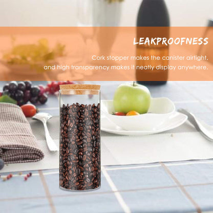 Luxtea Glass Jar Borosilicate Canister 34oz with Cork Stopper Lid, Airtight Container Cookie Candy Spice Tea Cereal Storage (Cork Stopper)