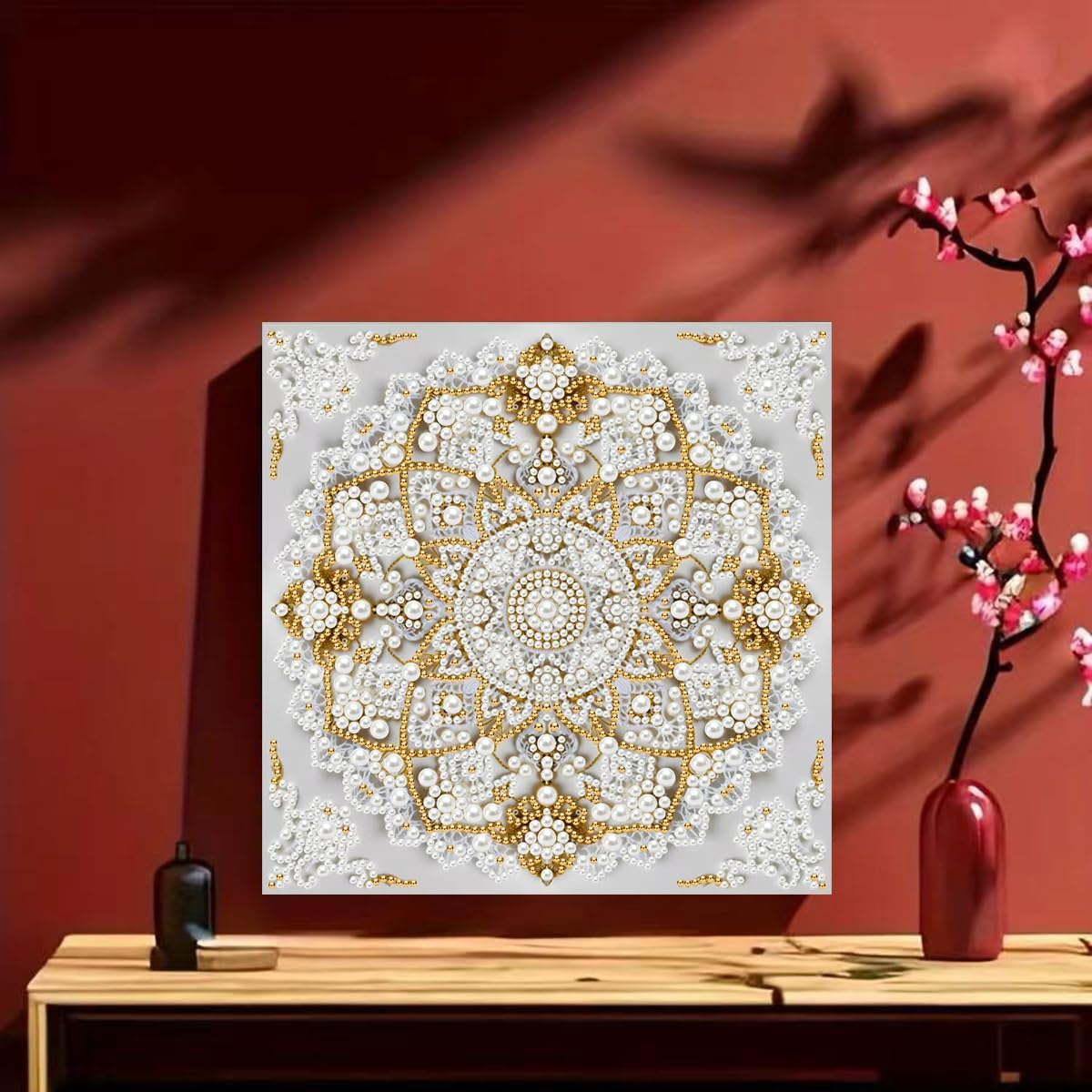GEMFAMILY 5D Diamond Painting Kits for Adults,DIY Special Shaped Diamond Art Kit for Mandala,Pearl Diamond Dots Painting Crystal Rhinestone Gem Art for Home Wall Decor 11.8 X 11.8 Inch