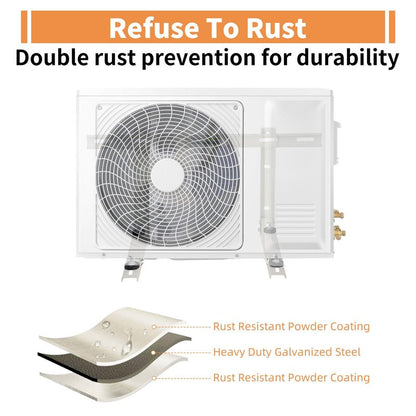 Mini Split Air Conditioner Bracket, Outdoor Wall Mounting Bracket for Ductless Mini Split Air Conditioner Heat Pump Systems, Universal,7000-18000 Btu AC Units, Heavy Duty Support up to 270 LBS