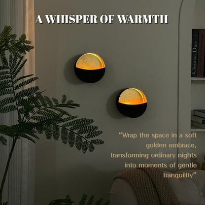 Eclipse Candle Sconces Set of 2 - Modern Gray Metallic Wall Candle Holders with Gold Foil Interior, Christmas Wall Decor for Living Room, Bedroom, or Modern Farmhouse Decor