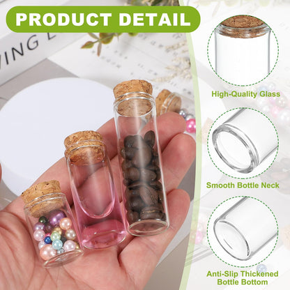 uxcell 8Pcs Mini Glass Bottles with Cork Stoppers, 30ml Small Clear Bottles Glass Empty Jars Vials for DIY Crafts Party Wedding Decor Favors