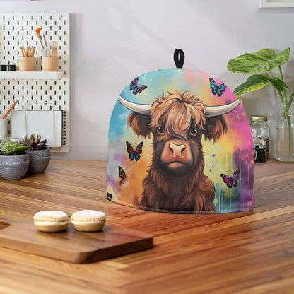 Highland Cattle Tea Cozy, Insulated Teapot Cover, Dust Proof Tea Pot Cosy, Portable Tea Cup Warmer, Kitchen Accessory