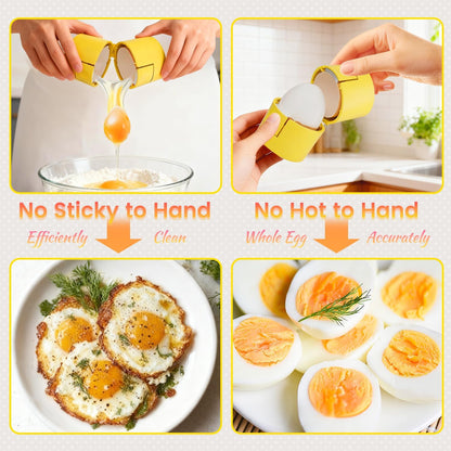 2 1 Innovative in Egg Shell Opener, Hard Boiled Egg Peeler Cracker with Piercer, Cute Egg Separator for Raw Eggs, Home