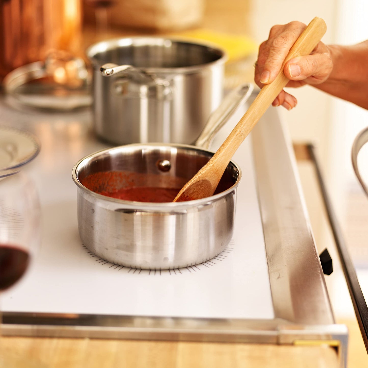 6 Cup Double Boiler Pot Set – 1.5 Quart Stainless-Steel Saucepan 2-in-1 with Vented Glass Lid – Kitchen Cookware with Measurements by Classic Cuisine