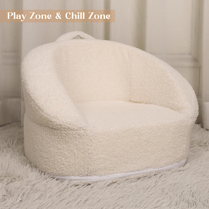 Hrebr 3-5 20.5'' Mini Toddler Chair Comfy Years Old - Compact Portable Toddler Chair with Carry Handle, Washable Cover