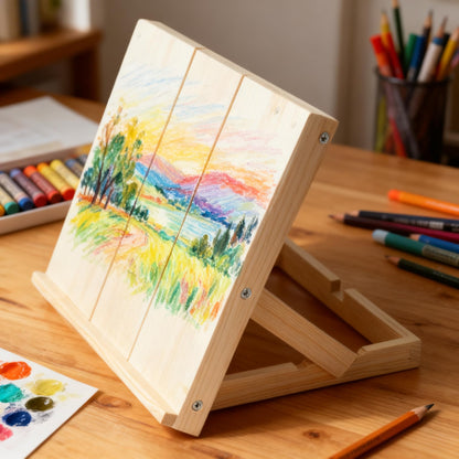 Aiokuo Tabletop Wooden Easel Stand, Adjustable Art Easel for Painting, Drawing, Sketching, Canvas, Books & Artwork Display