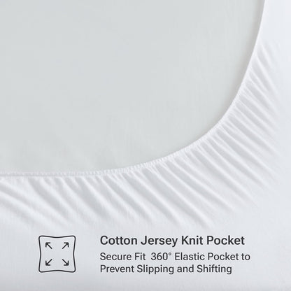 Sleep Philosophy King Mattress Pad, Cotton Classic Cloud Quilted Protector, Fits Up to 16", Machine Washable, White