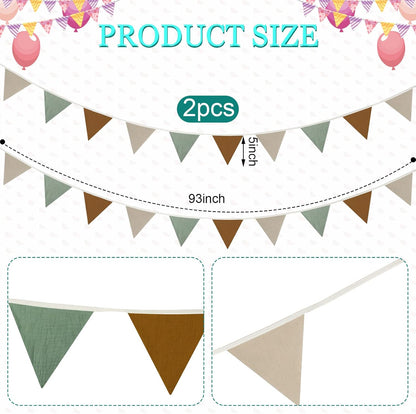 2 7.75 Oudain Pcs Pennant Banner Flags Nursery Garland Triangle Bunting Flags Playroom Wall Decor Banner for Nursery