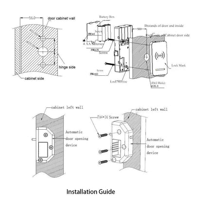 RFID Lock Electronic Cabinet Locks, Digital Touch Keypad, Password Entry and Card/FOB Entry, Keyless Door Knob