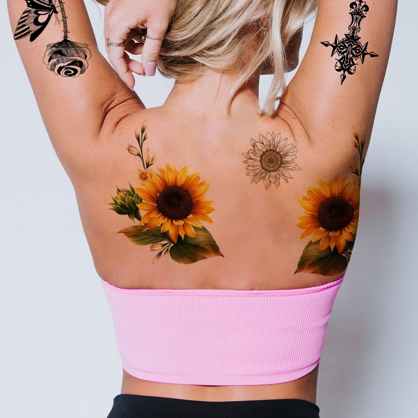 MECOLOUR Printable Temporary Tattoo Paper 8.5"X11"-5 Sets for Inkjet printer DIY Image Transfer Decal Paper for Skin, For Halloween, Celebrate Festivals, Parties, Birthday Bashes,New Year