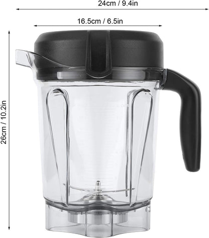 Blender Cup Container, Transparent Food Blender Container with Blade Lid Replacement for Vitamix 64oz