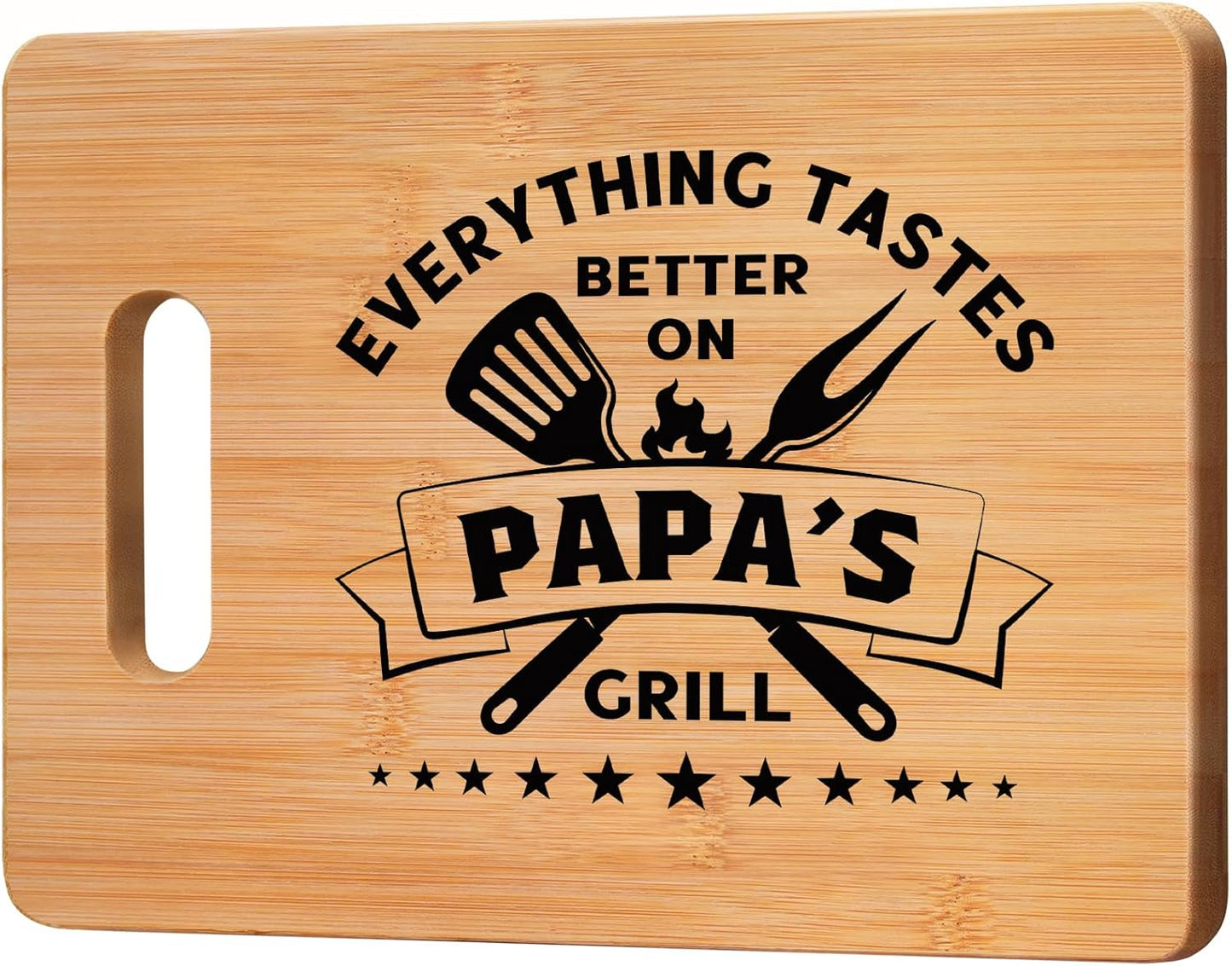 Best Papa Birthday Gifts - Unique Bamboo Cutting Board Gift for Papa Grandpa - Cool Christmas Fathers Day Gift for Papa