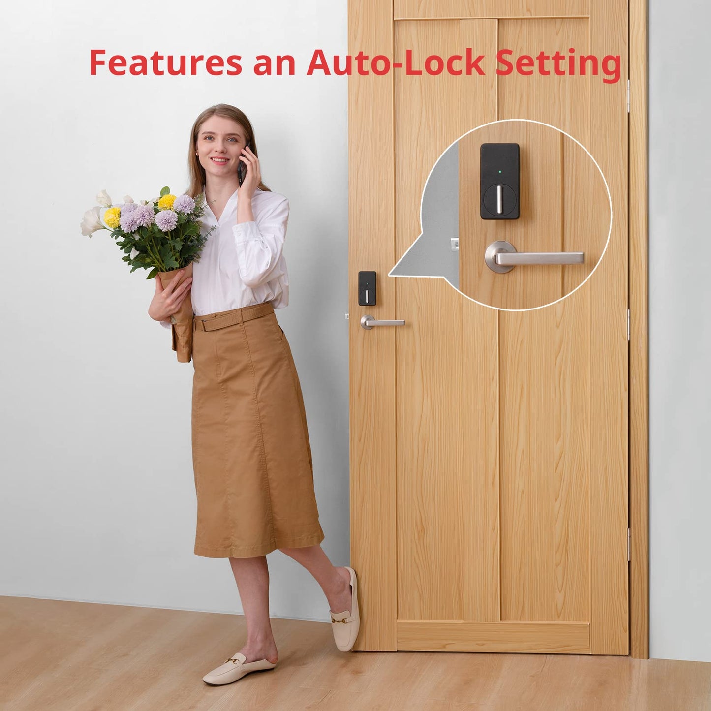 SwitchBot Smart Lock WiFi, Keyless Entry Door Lock, Smart Door Lock Front Door, Electronic Smart Deadbolt, Fits Your Existing Deadbolt in Minutes,Great for Airbnbs, Vacation Rentals and More